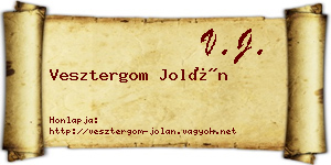 Vesztergom Jolán névjegykártya