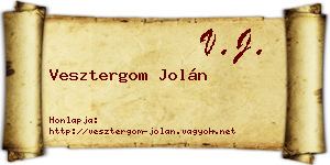 Vesztergom Jolán névjegykártya